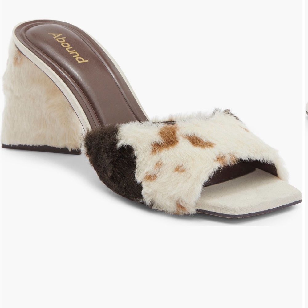 *ISO* Abound Women's Brown and Cream Fur Mules